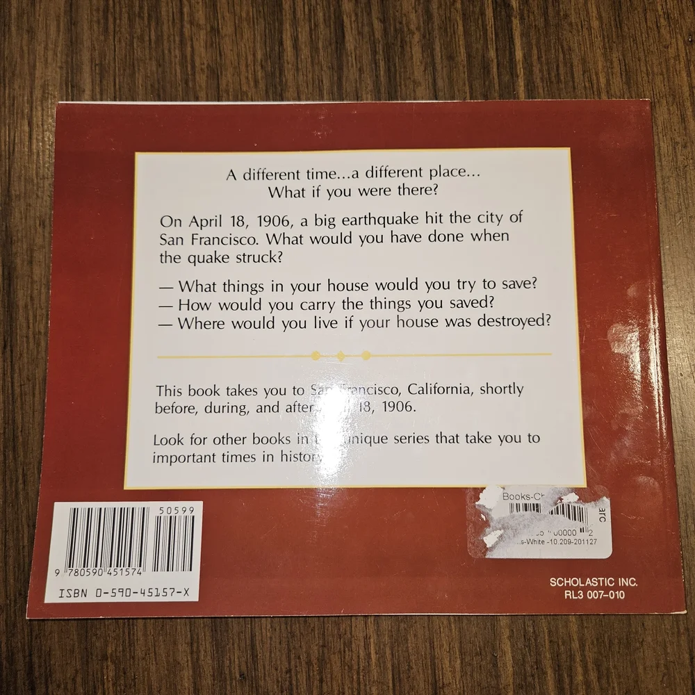 Scholastic Great San Francisco Earthquake Book - Red and Brown